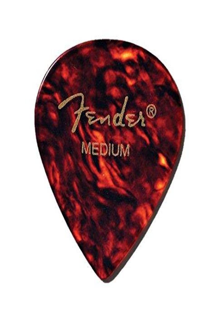Fender Classic Celluloid Guitar Picks 551 Shape, Tortoise Shell, Medium, 12-Pack